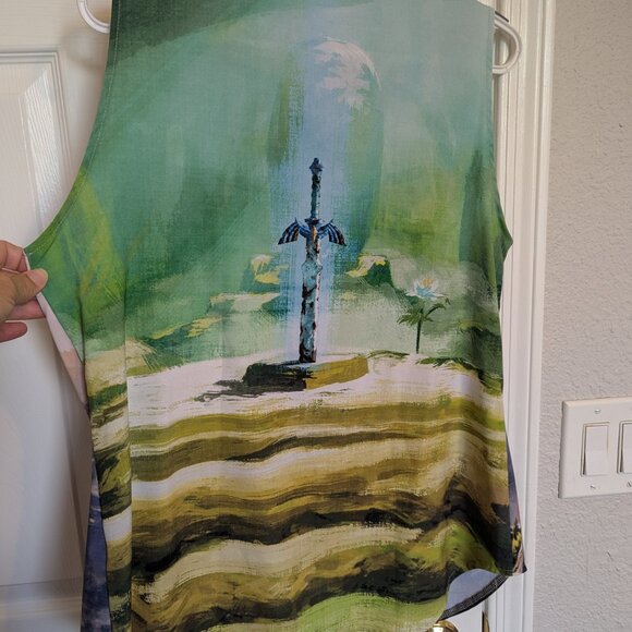 Legend of Zelda Blackmilk Multicolor Graphic Button Down Shirt - Picture 5 of 9